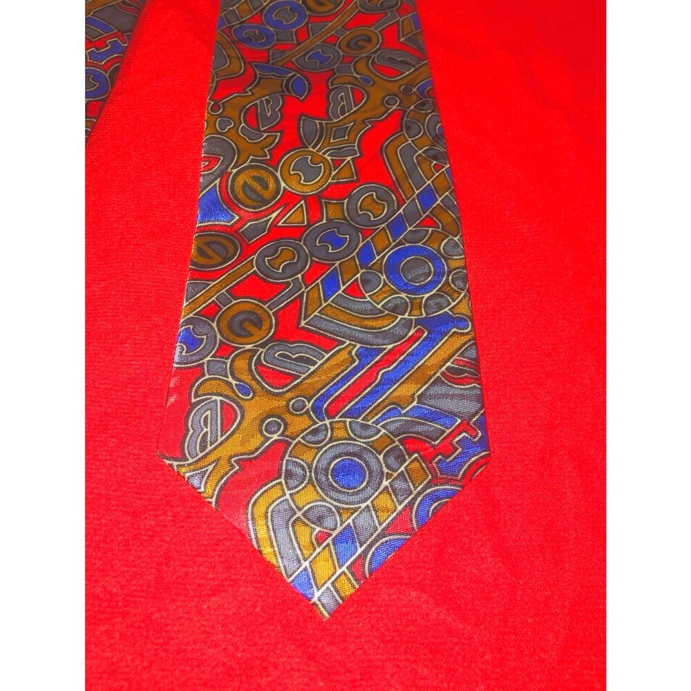 SEXY Vintage Finity Geometric Abstract 100% Silk Designer Tie - Picture 2 of 4